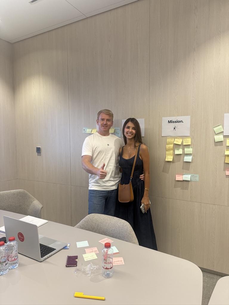 David Swift with his wife during a collaborative strategy session